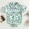thumbnail image 2 of Fortune Infant Boy Cow Print Romper Baby Short Sleeve Button Up Shirt Bodysuit, 2 of 8