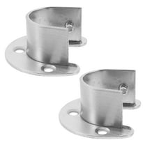 2 Pcs Rod Bracket Curtain Rod Hanging Rod Base 5.20X4.80X3.00CM Silver