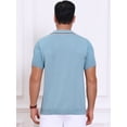 thumbnail image 3 of DARING DIVA Men's Knitted Ribbed Hem Short Sleeve Textured Golf Shirts S Light Blue, 3 of 7