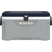 Igloo 70 Quart MaxCold Cooler ThermeCool Insulation with Swing-Up Handles, Gray and Black