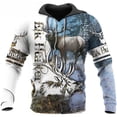 thumbnail image 3 of Sudadera con capucha para hombre con estampado 3D de animales de caza de ciervos y cazadores, jersey de manga larga de camuflaje a la moda para exteriores, 3 of 4