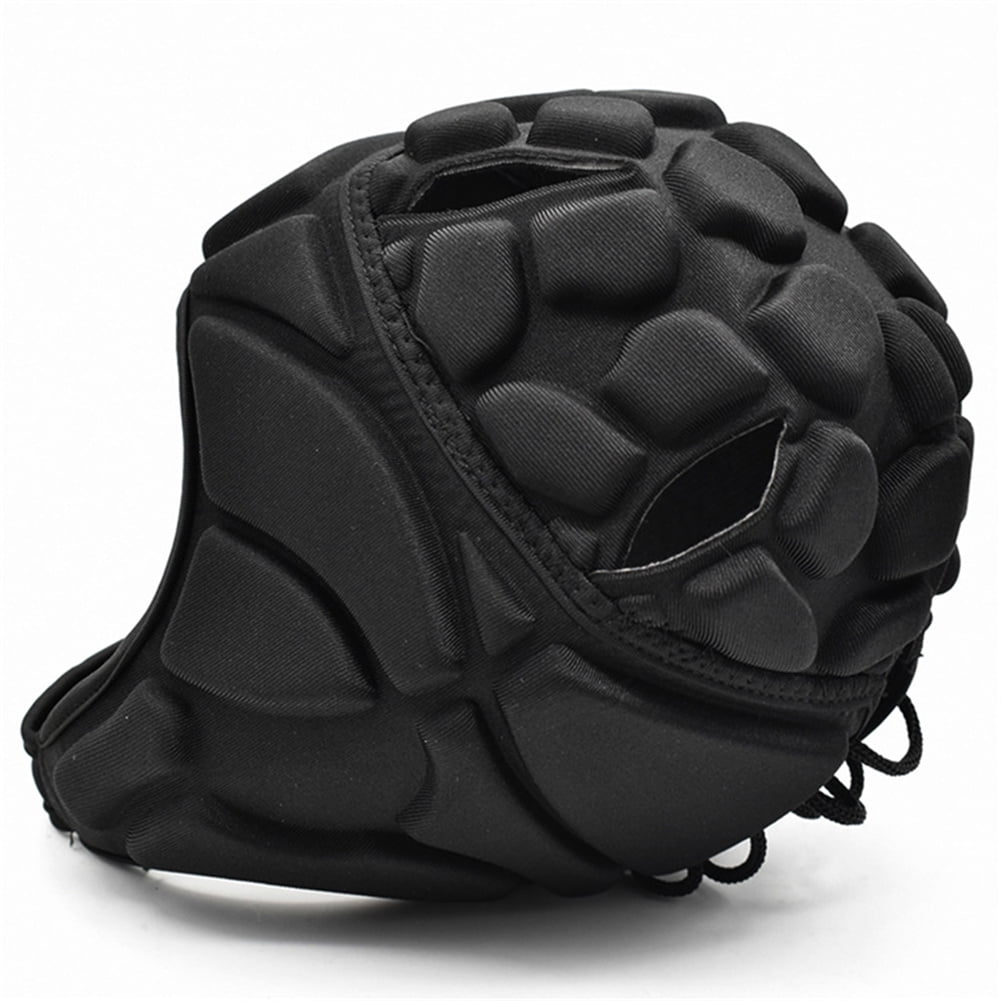Multi-Sport Soft Shell Padded Hat Protective Headgear Cap Protection, Soft Shell Rugby Flag Football Helmet Soccer Goalie Head Fall Protection Head Protector Support Adjustable Youth Kids Adults - L