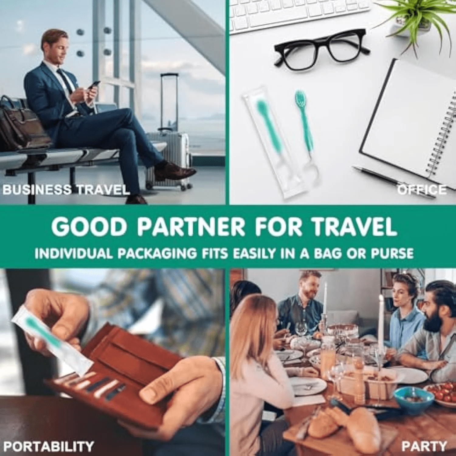 5-in-1 Mini Toothbrush & Floss,On The Go Toothbrush Disposable, Floss & Tongue Scraper & Toothpick Set, Portable Oral Care for Travel Work