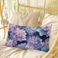 thumbnail image 4 of Vintage Hydrangea Pillow Covers, Linen Long Throw Pillow Case, Spring Purple Flowers Garden Plants Holiday Pillow Protector Decorative Cushion Cover for Living Room/Bedroom 20" x 36", 4 of 8