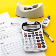 BAZIC 8-Digit Silver Desktop Calculator with Key Tone