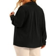 thumbnail image 3 of Agnes Orinda Plus Size Chiffon Shirt for Women's Long Sleeve Button Down V Neck Collared Tops Office Shirts, 3 of 5