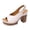 Beige, variant on Fiaer Women's Summer Platform High Heeled Sandals Leather Ankle Strap Block Heels on Sandal Open Toe Hollow Retro Sandals Brown 9.5