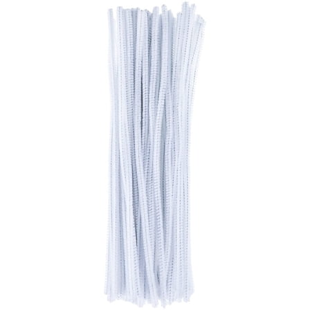 Arts and Crafts Chenille Stem, 100 Pieces, 6 x 300mm, White