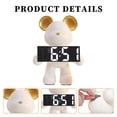 thumbnail image 2 of Resina Nordic Bear Estatua Batería / Plug-In Use Bear Despertador Ornamento (Blanco), 2 of 9