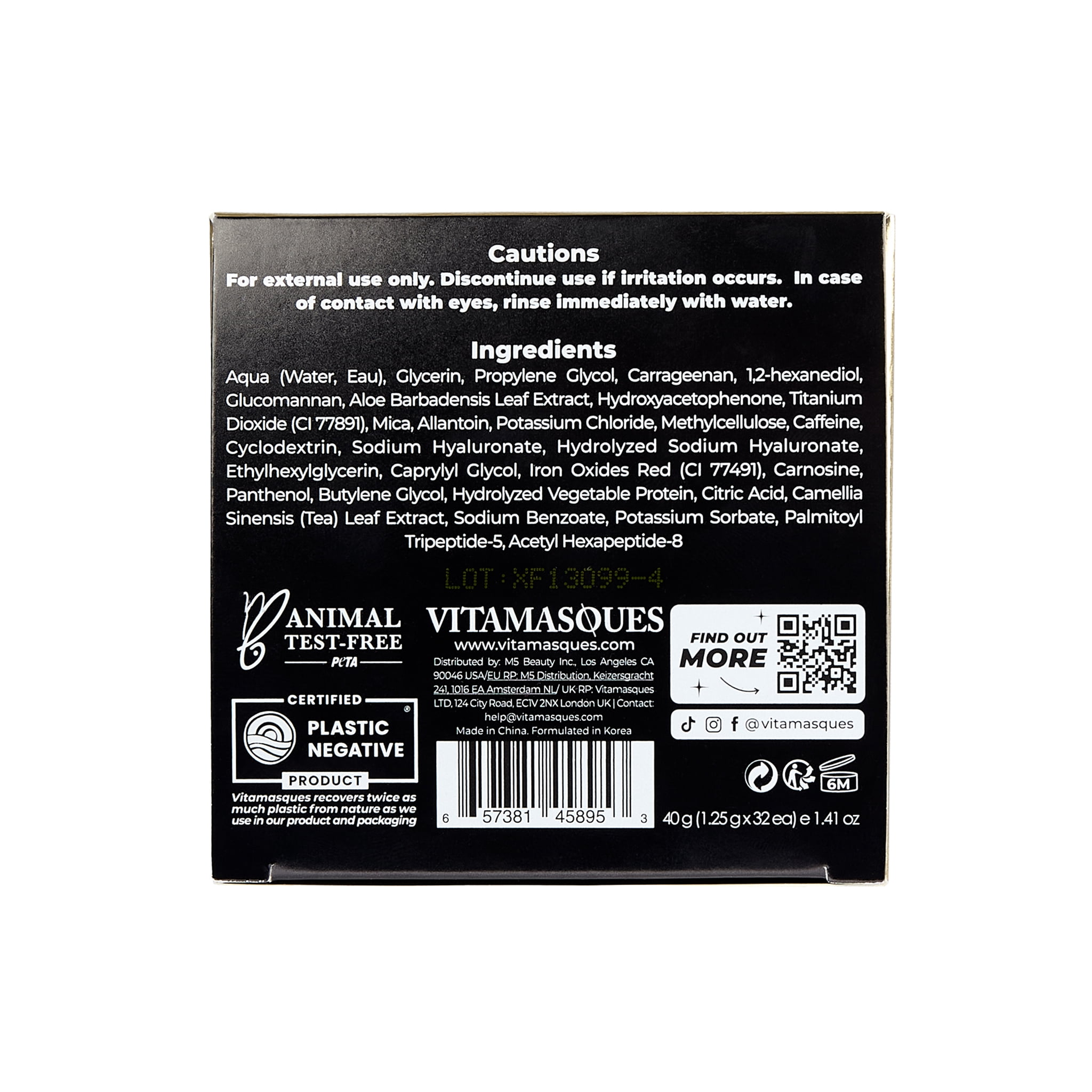 Vitamasques Dark Circle & De-Puff Golden Hydrogel Eye Pads Jar - 16 Pairs