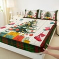 thumbnail image 3 of Manfei Chic Christmas Tree Full Size Sheets,Red Xmas Stocking Bed Sheets,Old Barn Door Sheet Sets For Teens,Breathable Home Decor,4-Piece, 3 of 7
