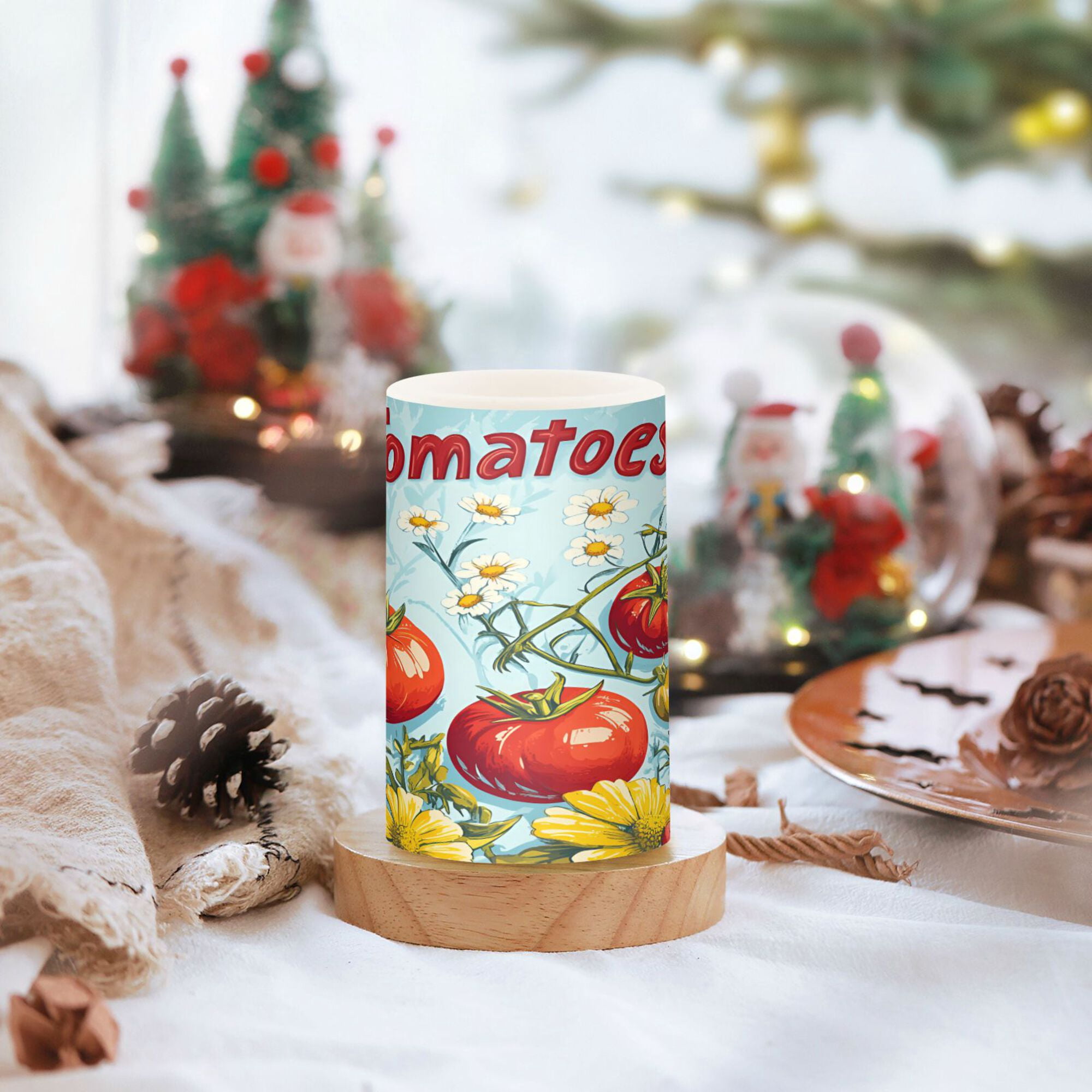Yayeee Flameless Candles with Remote Flickering Battery Operated Multi Color Changing, Blue Tomatoes