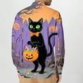 thumbnail image 4 of Men's Halloween Casual Long Sleeve Shirts Half Button Casual Pullover Trendy Fall Tops, 4 of 7