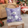 thumbnail image 6 of Xuniizn Christmas Pillow Covers 18x18 inch Xmas Decorations Soft Plush Faux Fur Wool Christmas Throw Pillow Cases Winter Holiday Decor for Sofa Living Room, Purple, 6 of 7