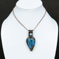 thumbnail image 5 of Natural Tibetan Turquoise Gemstone Copper Wire Wrap Gift Pendant 3.07", 5 of 5