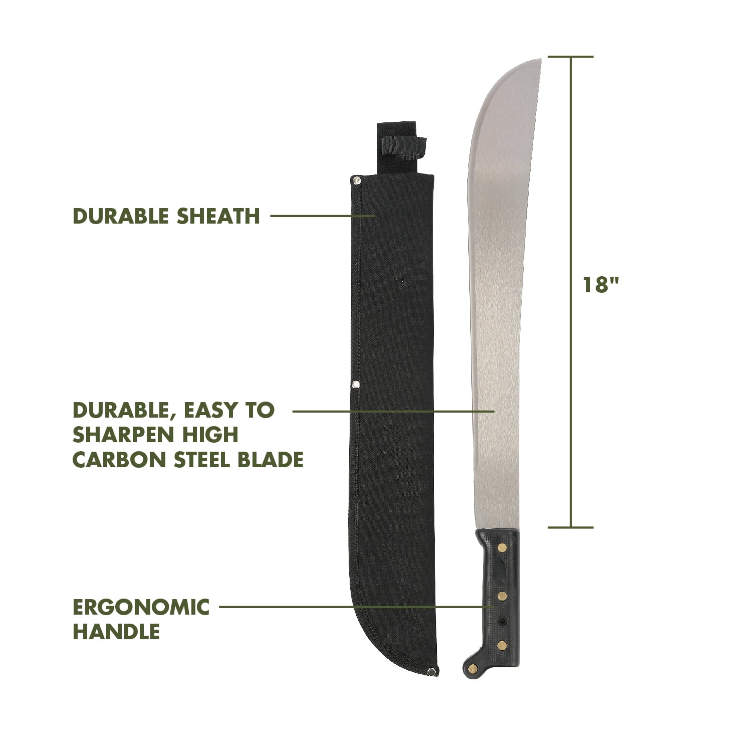 Ozark Trail 18" Machete with Sheath