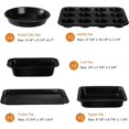 thumbnail image 2 of YSTDHL 5 Pack Nonstick Bakeware Set Includes Cookie Sheet, Loaf Pan, Square Pan, Round Cake Pan, 12 Cups Muffin Pan, 2 of 6