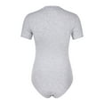 thumbnail image 2 of Lejafay Men's Short Sleeve Undershirt One Piece Leotard Top Press Button Crotch Shirt Bodysuit Slim Grey M, 2 of 7