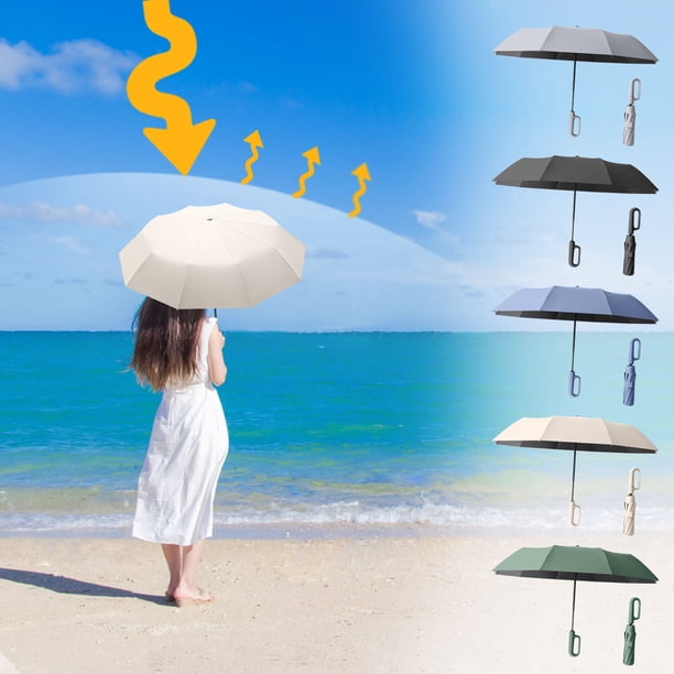 Paraguas de protección solar plegable automático | Chasis de aleación engrosada reforzada | Diseño portátil y compacto | Gran diámetro para varias personas | Toldo de nailon con bloqueo UV