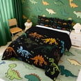 thumbnail image 2 of Erosebridal Colorful Dinosaur Queen Comforter Set for Kids, Black Bedding Comforter Set, 2 of 6