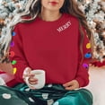 thumbnail image 5 of Maplenight Christmas Sweatshirts for Women Merry Christmas Fleece Pullover Sweatshirts Holiday Vacation Graphic Tees Tops, 5 of 8