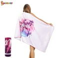 thumbnail image 2 of Spencer Microfiber Sand Free Beach Towel Quick Dry Absorbent Oversized Travel Tool Towels Blanket 63" x 31", Pink Summer, 2 of 8