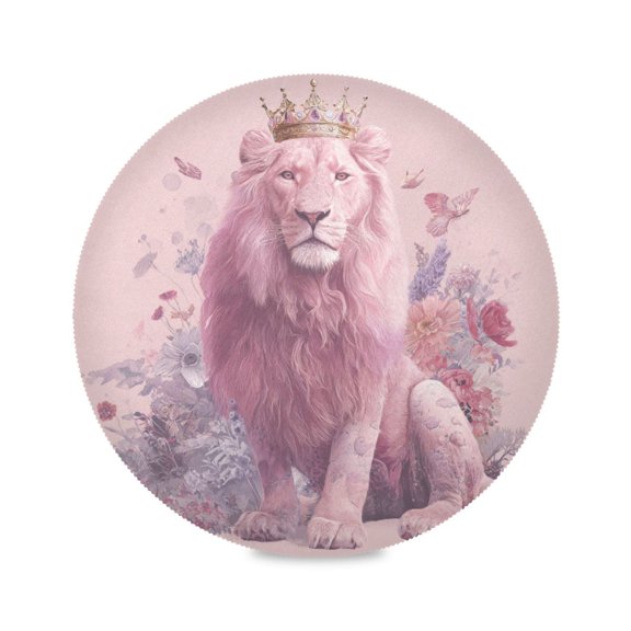 Round Placemat Heat Resistant & Wrinkle-Free Dining Table Decor Placemat For Home & Weddings Lion