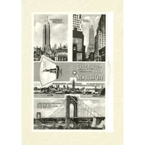 Vintage Lined Notebook Greetings from New York City, Scenes, (Paperback)