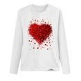 thumbnail image 3 of Aofany Women Valentine's Day Pullover Sweatshirts Heart Print Sweater Tops Long Sleeve Crewneck Shirts Fashion Loose Blouse Teen Girls Sweatshirt, 3 of 3