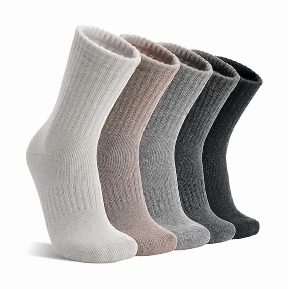 Fu997 5 Pairs Womens Merino Wool Socks Hiking Warm Winter Thick Thermal Crew Cozy Cabin Ladies Gift Comfy Boot Work Socks