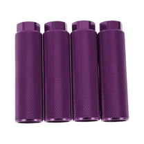 4 Pcs Aluminum Alloy Anti-Skid Bike Pegs 100mm Length Bicycle Backseats Stands Cycling Foot Pegs 3/8 inch Axles Purple