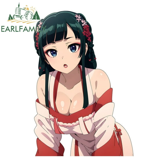 EARLFAMILY 5.1" Cute Maomao Anime Girl Feet Up Car Stickers Vinyl Trunk Decals