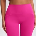 thumbnail image 6 of KANG Fashion Women's Seamless High Waist Yoga Pants Tummy Control Lifting Design 9 Inch Cropped Length Non See Through Stretchy Fitness Leggings For Pilates Running And Workout Hot Pink 6, 6 of 9