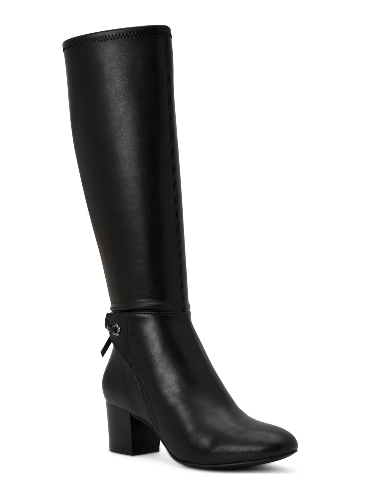 Bandolino Women's Buckle Accent Cushioned Bilya Almond Toe Block Heel Zip up Leather Heeled Boots Dark Brown Size 8 M
