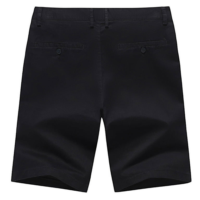 Dress Shorts for Men with Pockets Straight Leg Flat Front Solid