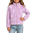 thumbnail image 3 of Wilark Toddler Girls Zip Up Fleece Jackets with Pockets Casual Cute Long Sleeve Lightweight Cupcake Print Fall Coat Purple 3, 3 of 7