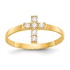 Finest Gold 14K Yellow Gold Madi K CZ Cross Baby Ring - Size 3