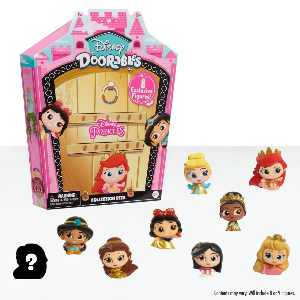 Disney Doorables Glitter and Gold Princess Collection Peek, Includes 8 Exclusive Mini Figures