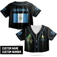 thumbnail image 3 of Lotusprinthandmade Personalized Guatemala Flag Crop Top Baseball Jersey for Women XS-XL Multicolor, 3 of 7