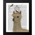 thumbnail image 2 of Fab Funky 20x24 Black Modern Framed Museum Art Print Titled - Llama and Birdcage Book Print, 2 of 5