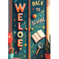 thumbnail image 3 of LUUFILx Welcome Back to School Banner Classroom Door Decoration Learning Supplies Backdrop Creative School Supplies Educational Theme Party Props Decor, 3 of 6