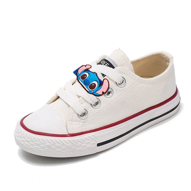 Disney Mickey Mouse Kids Shoes for Girl Stitch Boys Canvas Shoes Breathable Sneakers Fashion Boots Student Casual Shoes Lace Up33(20cm insole) Gao Jinjia LED