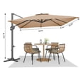 thumbnail image 4 of 10x10 FT Cantilever Patio Umbrella, 360° Rotating Offset Umbrella with Crank Lift, 100-Position Tilt., 4 of 6