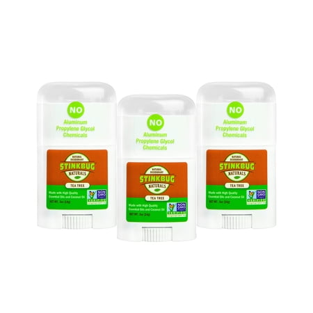 Stinkbug Naturals Travel Size Deodorant, Tea Tree, .5 Oz, 3 Pack