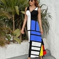 thumbnail image 6 of Modrian Inspired Composition with Red Blue And Yellow Essential Sleeveless Dress Summer Women Clothes Dress for Pregnant Women Dresses, 6 of 9