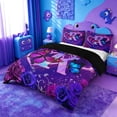 thumbnail image 2 of meiyoeat Purple Butterfly Initial R Bedding,Rainbow Gradient Neon Monogram Art Duvet Cover Full For Girl,Black Reversible,3-Piece,1 Duvet Cover and 2 Pillowcases, 2 of 6