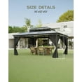 thumbnail image 2 of WALYWIK Hardtop Gazebo 12FT*16FT for All Weather, Double Polycarbonate Sheet Roof, Aluminum Frame, Net and Curtains, Permanent Construction for Patio, Deck, Backyard, Lawn and Garden, Grey, 2 of 6