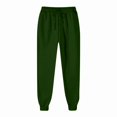 thumbnail image 3 of Women Men Fashion Solid Color Elastic Waist Sweatpants Sport Pants Drawstring High Waist Comfy Fall Winter Joggers Pants with Pockets, 3 of 5