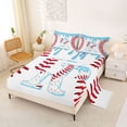 thumbnail image 2 of Manfei Baseball Initial R Queen Sheet Sets 4 Pieces,Ice Cream Bed Set, 2 of 5