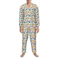 thumbnail image 3 of Naloa Travel Elements Men’s Pajamas Set - Long Sleeve Button Down Sleep Shirt and Pajama Bottoms Sleepwear Set-Medium, 3 of 7
